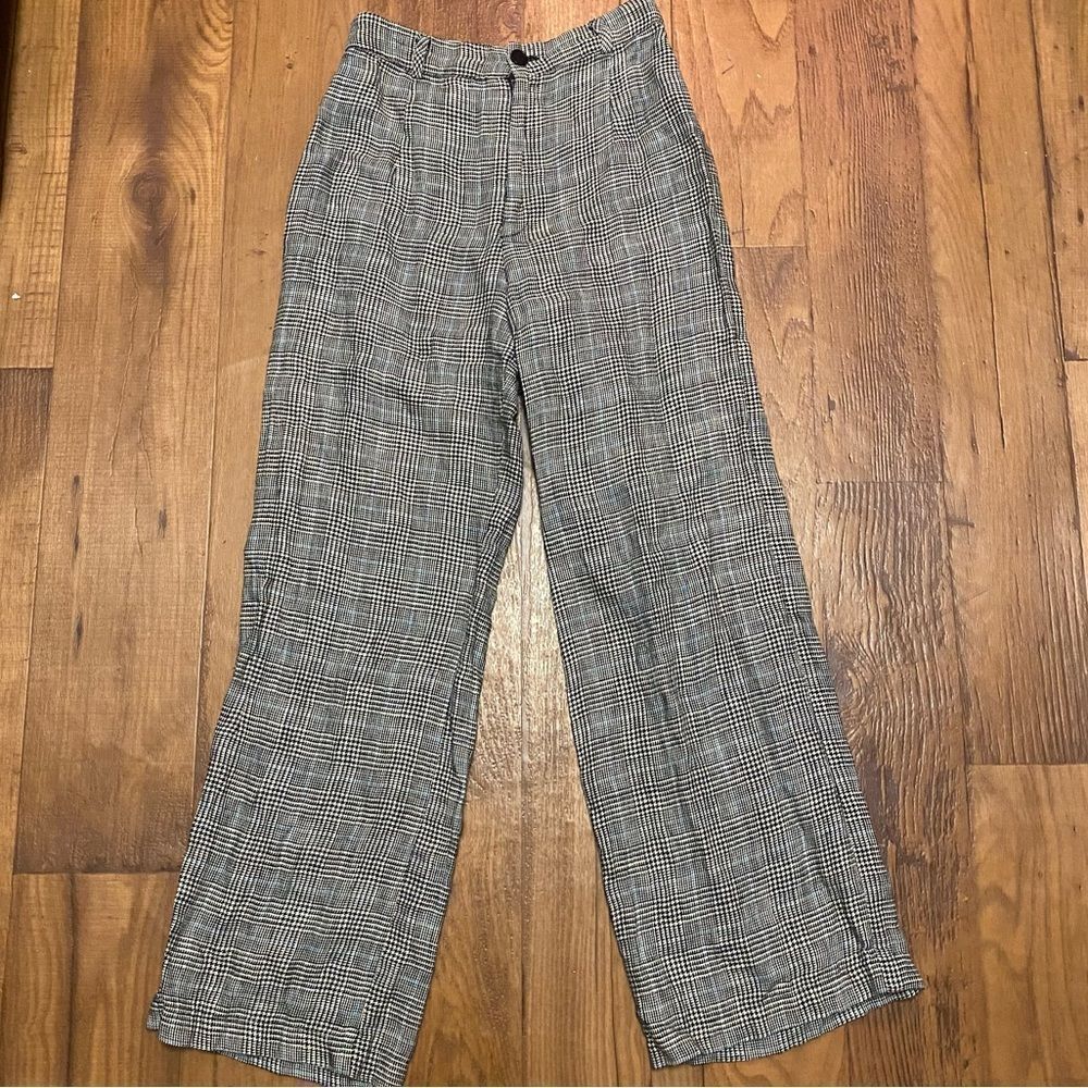 NEW REFORMATION Linen Patterned Pants